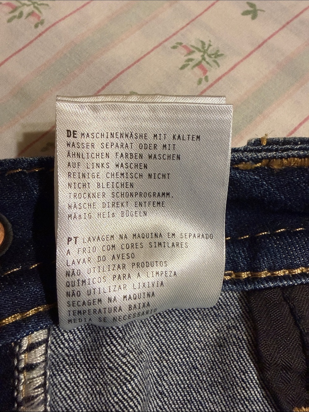 Miss Me Blue Washed Flare Jeans with Star Stripe Print - Picture 9 of 13
